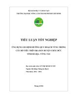 TIỂU LUẬN ỨNG DỤNG GIS ĐỊNH HƯỚNG QUY HOẠCH VÙNG TRỒNG CÂY HỒ TIÊU TRÊN ĐỊA BÀN HUYỆN CHÂU ĐỨC TỈNH BÀ RỊA VŨNG TÀU