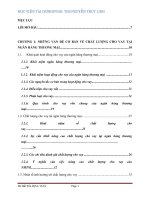 LUẬN văn tốt NGHIỆP Chất lượng cho vay của Ngân hàng thương mại