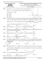 Đề thi thử Môn Toán 2017 ở Trường đoàn trí dũng lần 6 
