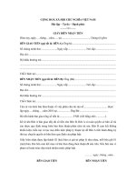 Mẫu giấy biên nhận tiền mặt