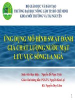 Khóa luận tốt ngiệp ỨNG DỤNG mô HÌNH SWAT ĐÁNH GIÁ CHẤT LƯỢNG nước mặt lưu vực SÔNG LA NGÀ 
