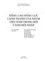 NÂNG CAO NĂNG LỰC CẠNH TRANH CỦA NHTM VIỆT NAM TRONG BỐI CẢNH HỘI NHẬP