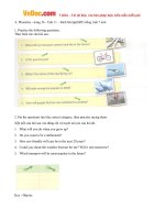 Giải bài tập SBT Tiếng Anh lớp 7 chương trình mới Unit 11: Travelling in the future