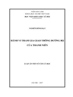 Hành vi tham gia giao thông đường bộ của thanh niên 