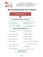 Bài tập phương trình mũ và logarit 