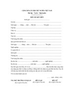 Mẫu đơn xin kết hôn trong ngành công an