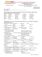 Đề KSCL đầu năm môn Tiếng Anh lớp 9 THPT Lê Quý Đôn năm học 2017 - 2018