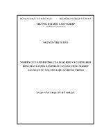Nghiên cứu ảnh hưởng của loài keo và lượng keo đến chất lượng sản phẩm ván sàn công nghiệp sản xuất từ nguyên liệu gỗ rừng trồng 