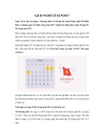 Lịch nghỉ lễ Quốc khánh mùng 2/9/2017