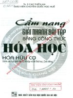 Cẩm Nang Giải Nhanh Bài Tập Bằng Công Thức Hóa Học (Hóa Hữu Cơ) ThS  Cao Thiên An Tr1 30 