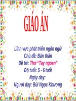 Giáo án điện tử mẫu giáo 5 tuổi đề tài Thơ tay ngoan