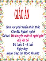 Giáo án điện tử Lớp Lá đề tài Trò chuyện một số nghề gần gũi với bé