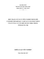 HIỆN TRẠNG SẢN XUẤT NÔNG NGHIỆP TRONG BỐI CẢNH BIẾN ĐỔI KHÍ HẬU VÀ ĐỀ XUẤT GIẢI PHÁP THÍCH ỨNG Ở VÙNG CÁT VEN BIỂN