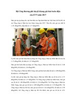 Bộ Công thương phê duyệt khung giá bán buôn điện của EVN năm 2017