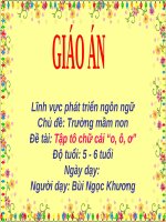 Giáo án điện tử Lớp Lá đề tài Tập tô chữ cái o ô ơ