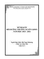 KẾ HOẠCH BỒI DƯỠNG THƯỜNG XUYÊN GIÁO DỤC MẦM NON NĂM HỌC 2015 2016