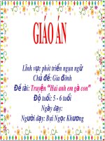 Giáo án điện tử Lớp Lá đề tài Truyện hai anh em gà con