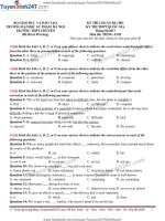 Tuyển tập đề thi thử THPT Môn Anh Trường Chuyên sư phạm Hà Nội ( Có lời giải )