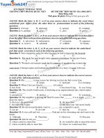  de thi thu thpt qg mon anh truong thpt hoang quoc viet lan 1 nam 2017 co lo giai chi tiet  9095 1483413438 