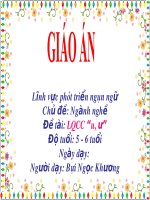 Giáo án điện tử Lớp Lá đề tài Làm quen chữ cái u ư