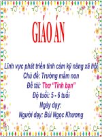 Giáo án điện tử mẫu giáo 5 tuổi đề tài Thơ tình bạn