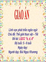 Giáo án điện tử Lớp Lá đề tài Làm quen chữ cái b d đ