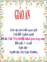 Giáo án điện tử Lớp Lá đề tài Thơ chú bộ đội hành quân trong mưa