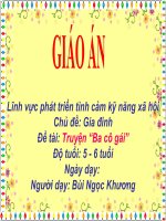 Giáo án điện tử Lớp Lá đề tài Truyện ba cô gái