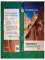 Cover  table of contents   fundamentals of corporate finance; standard edition (8th edition) 
