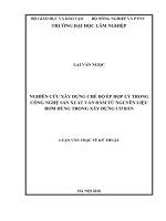 Nghiên cứu xây dựng chế độ ép hợp lý trong công nghệ sản xuất ván dăm từ nguyên liệu rơm dùng trong xây dựng cơ bản 