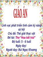 Giáo án điện tử Lớp Lá đề tài Thơ hoa kết trái