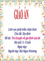 Giáo án điện tử Lớp Lá đề tài Trò chuyện về gia đình của bé
