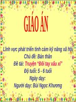 Giáo án điện tử mẫu giáo 5 tuổi đề tài Truyện đôi  tay xấu xí