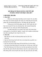 Kế hoạch thao giảng chuyên đề của tổ hoá sinh trường THCS 