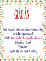 Giáo án điện tử Lớp Lá đề tài Trò chuyện về công việc của bác sĩ