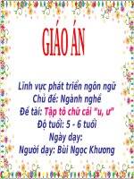 Giáo án điện tử Lớp Lá đề tài Tập tô chữ cái u ư