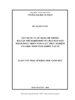 Xây dựng và sử dụng bài tập thí nghiệm mở về chủ đề bán dẫn nhằm phát triển năng lực thực nghiệm của HS năng khiếu (LV thạc sĩ)