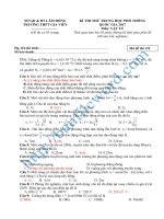 Đề thi thử THPT 2017 môn Vật Lý trường THPT Gia Viễn Lâm Đồng File word Có lời giải chi tiết