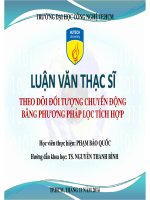 Theo dõi đối tượng chuyển động bằng phương pháp lọc tích hợp ppt 