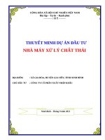 Dự án nhà máy xử lý chất thải ninh bình 