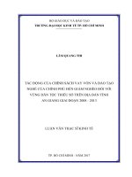 Tác động của chính sách vay vốn và đào tạo nghề của chính phủ đến giảm nghèo đối với vùng dân tộc thiểu số trên địa bàn tỉnh an giang giai đoạn 2008 2013 