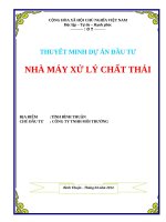 Dự án nhà máy xử lý chất thải bình thuận 