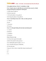 Trắc nghiệm Sinh học 10 bài 4: Cacbohiđrat và lipit