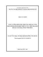 Tăng cường kiểm tra thuế giá trị gia tăng đối với các doanh nghiệp nhỏ và vừa trên địa bàn huyện Tam Đảo, tỉnh Vĩnh Phúc (LV thạc sĩ)