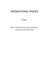 Tiểu luận risks in international payment operations in vietnam and the restrictions 