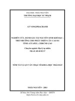 Nghiên cứu, đánh giá tài nguyên sinh khí hậu, thổ nhưỡng cho phát triển cây cao su tỉnh Attapeu, CHDCND Lào (LV thạc sĩ)