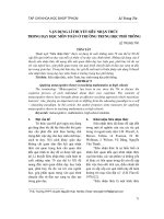 Vận dụng lí thuyết siêu nhận thức trong dạy học môn toán ở trường trung học phổ thông