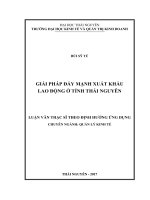 Giải pháp đẩy mạnh xuất khẩu lao động ở Tỉnh Thái Nguyên (LV thạc sĩ)
