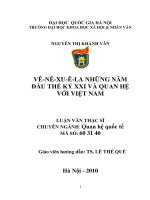 Luận văn thạc sĩ vê nê xu ê la những năm đầu thế kỷ XXI và quan hệ với việt nam 
