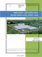 Dự án nhà máy chế biến sản xuất nông sản thủy sản 